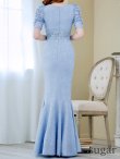 画像22: L-XLサイズあり【UNA VALERIE / ウナヴァレリェ】マーメイド/ 総レース/ Vネック/ 半袖/ 五分袖/ 袖あり/ 切り替えデザイン/ タック/ Aライン/ ロングドレス/ キャバドレス[OF05] (22)