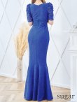 画像31: L-XLサイズあり【UNA VALERIE / ウナヴァレリェ】マーメイド/ 総レース/ Vネック/ 半袖/ 五分袖/ 袖あり/ 切り替えデザイン/ タック/ Aライン/ ロングドレス/ キャバドレス[OF05] (31)