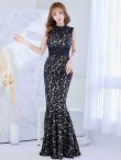 画像35: Lサイズあり【UNA VALERIE / ウナヴァレリェ】総レース/ ハイネック/ ノースリーブ/ マーメイド/ ロングドレス/ キャバドレス[OF05] (35)
