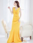 画像29: Lサイズあり【UNA VALERIE / ウナヴァレリェ】マーメイド/ 総レース/ Vネック/ ノースリーブ/ タック/ ロングドレス/ キャバドレス[OF05] (29)