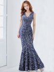 画像11: Lサイズあり【UNA VALERIE / ウナヴァレリェ】マーメイド/ 総レース/ Vネック/ ノースリーブ/ タック/ ロングドレス/ キャバドレス[OF05] (11)