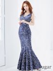 画像16: Lサイズあり【UNA VALERIE / ウナヴァレリェ】マーメイド/ 総レース/ Vネック/ ノースリーブ/ タック/ ロングドレス/ キャバドレス[OF05] (16)