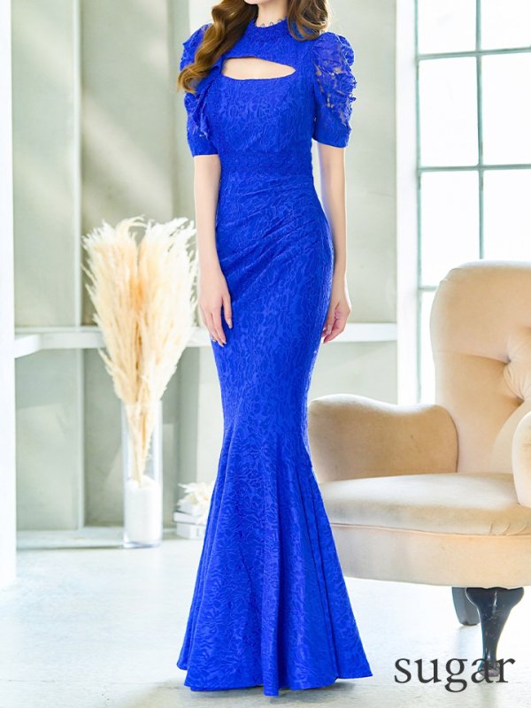 画像17: Lサイズあり【UNA VALERIE / ウナヴァレリェ】  総レース/ バストカットアウト/ 袖あり/ 半袖/ マーメイド/ ロングドレス/ キャバドレス long[OF05] (17)