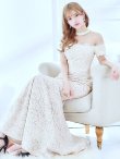画像2: Lサイズあり【UNA VALERIE / ウナヴァレリェ】マーメイド/ 総レース/ オフショル/ チョーカー/ ロングドレス/ キャバドレス[OF05] (2)