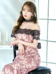 画像24: 【UNA VALERIE / ウナヴァレリェ】 マーメイド/ レース/ フラワー/ ウエストタック/ オフショルダー/ ロングドレス/ キャバドレス long[OF05] (24)