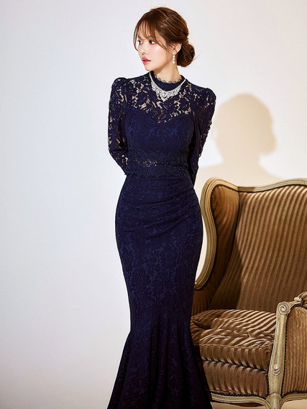 ネイビー モデル:ゆめ 身長:160cm 着用サイズ:8号(Sサイズ)