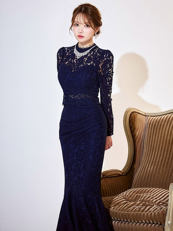 ネイビー モデル:ゆめ 身長:160cm 着用サイズ:8号(Sサイズ)