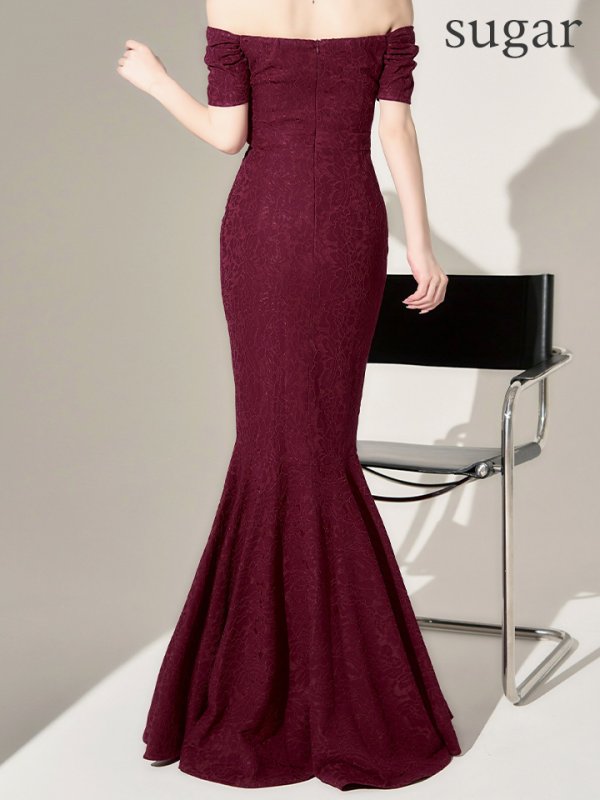 バーガンディー　モデル：ゆめ　身長：160cm　着用サイズ：8号(Sサイズ)