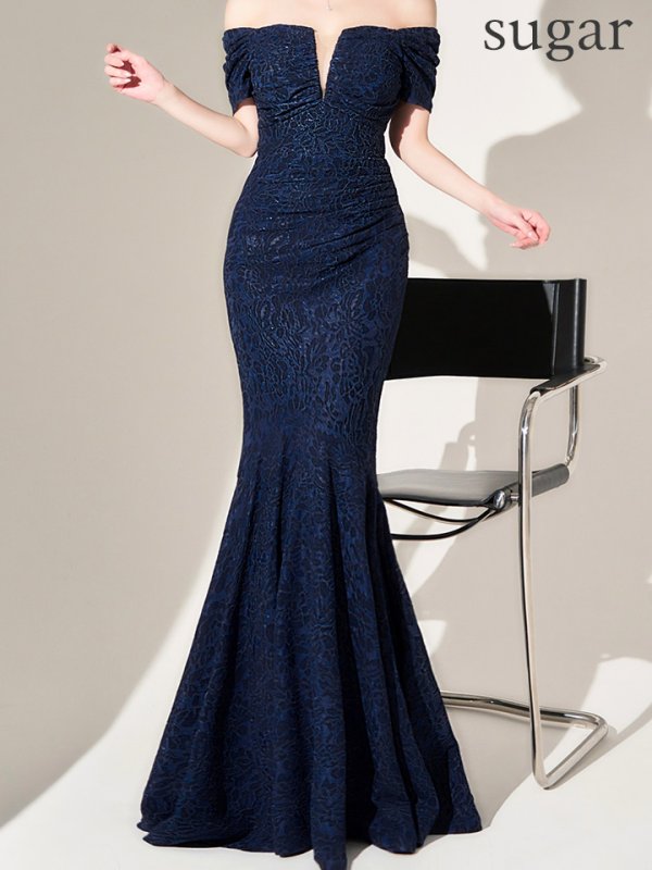 ネイビー　モデル：ゆめ　身長：160cm　着用サイズ：8号(Sサイズ)