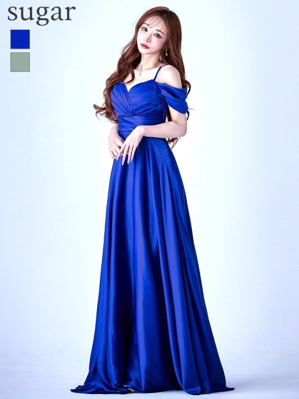 ダークブルー モデル：真優川咲　身長：158cm　着用サイズ：8号(Sサイズ)