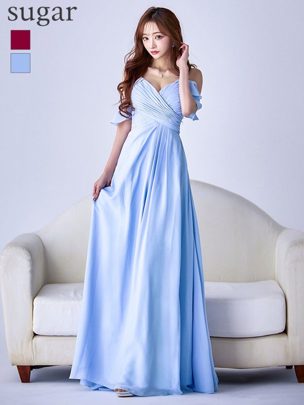 パウダーブルー モデル：真優川咲　身長：158cm　着用サイズ：8号(Sサイズ)