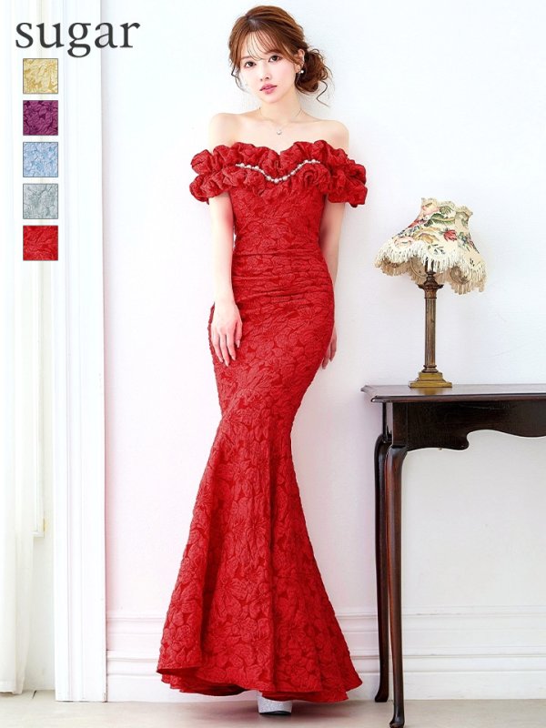 ダークレッド　モデル：ゆめ　身長：160cm　着用サイズ：8号(Sサイズ)