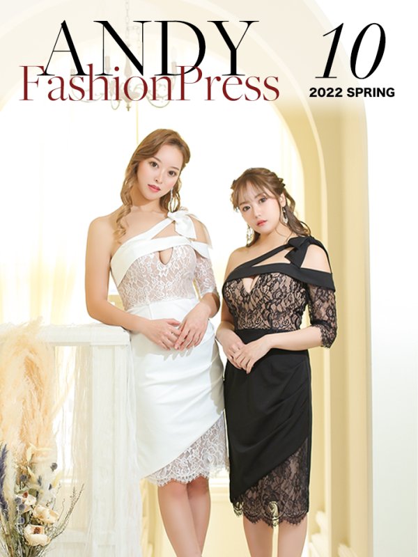 画像1: 【GLAMOROUS ANDY Fashion Press 10】ワンショル/ バストカットアウト/ レース/ タイト/ ミニドレス / キャバドレス[OF05] (1)