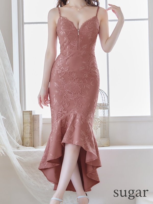 画像28: 【Andy GLAMOROUS/アンディグラマラス】マーメイド/ フリルデザイン/ 総レース/ フロントジップ/ テールカット/ ミディアムドレス/ キャバドレス[OF05] (28)