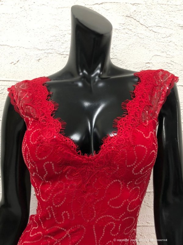 画像19: 【Andy GLAMOROUS/アンディグラマラス】総レース/ Vネック/ ノースリーブ/ テールカット/ タイト/ ミディアム丈/ ミニドレス/ キャバドレス[OF05] (19)