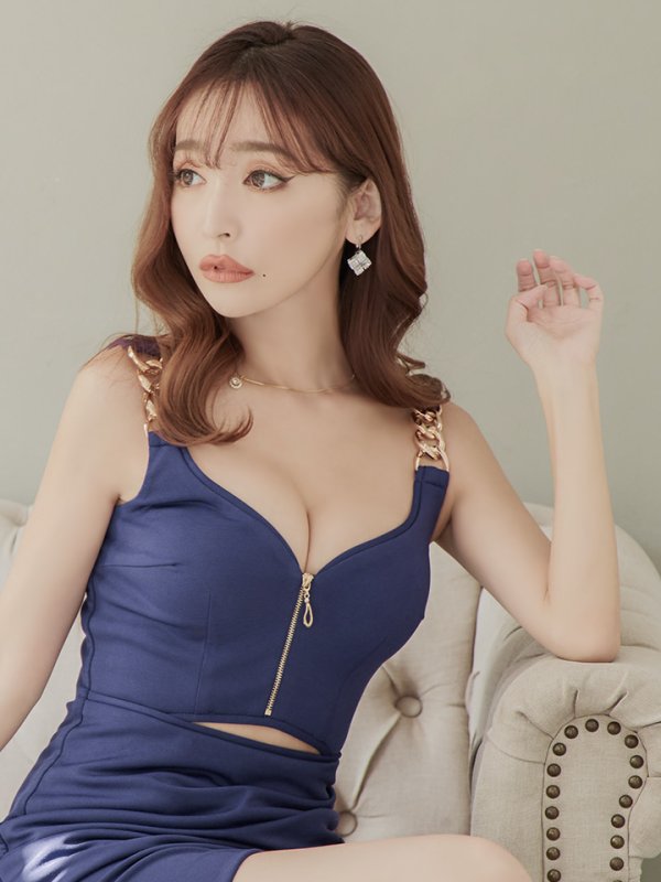 画像11: XSサイズあり【Andy GLAMOROUS/アンディグラマラス】ワンカラー/ ショルダーバックル/ ノースリーブ/ ウエストカット/ タイト/ セクシー/ ミニドレス/ キャバドレス[OF05] (11)