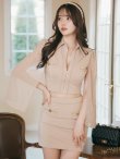 画像35: XSサイズあり【Andy GLAMOROUS/アンディグラマラス】襟付き/ ハイネック/ シフォンスリーブ/ フロントジップ/ セットアップ/ タイト/ ミニドレス/ キャバドレス[OF05] (35)