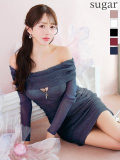 【ANDY/アンディ】オフショルダー/ キャミ/ ボタン/ ポケット/ ボックスプリーツ/ フレア/ ミニドレス/ キャバドレス