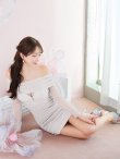 ホワイト モデル：りな　身長：160cm　着用サイズ：Sサイズ