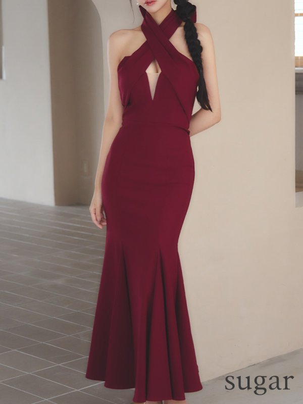 ワインレッド モデル：まおちゃる　身長：158cm　着用サイズ：Sサイズ