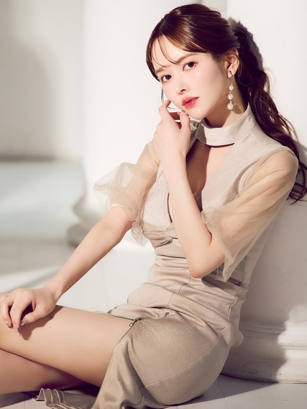 シャンパンベージュ モデル:ゆめ 身長:160cm 着用サイズ:XSサイズ