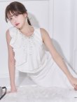 画像13: XSサイズあり【Veautt/ヴュート】 アッパーフリルデザイン/ ビジュー/ ファスナー/ タイト/ ミディアムドレス/ キャバドレス (13)