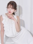 画像16: XSサイズあり【Veautt/ヴュート】 アッパーフリルデザイン/ ビジュー/ ファスナー/ タイト/ ミディアムドレス/ キャバドレス (16)