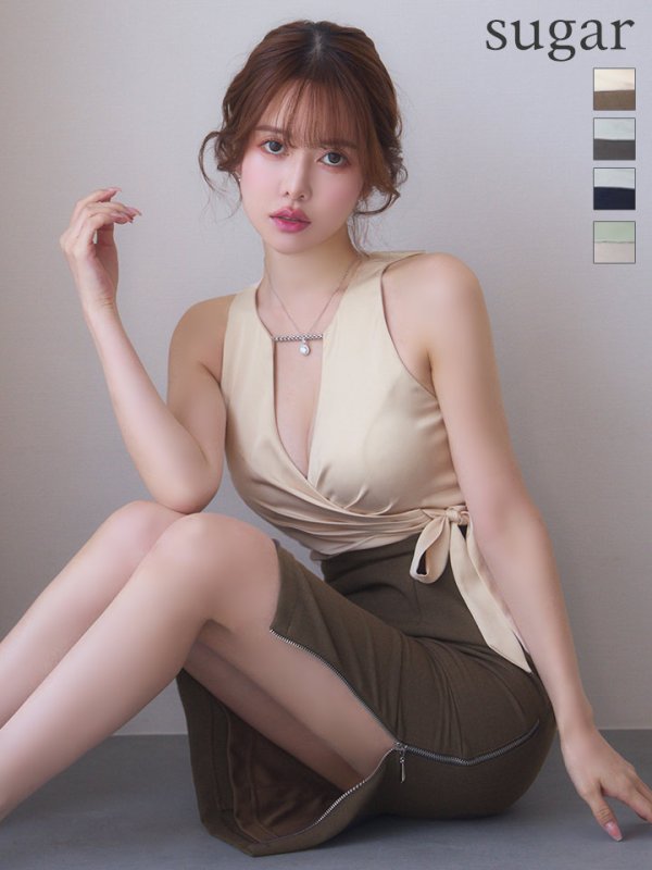 アイボリー×ブラウン　モデル：ゆめ　身長：160cm　着用サイズ：Sサイズ