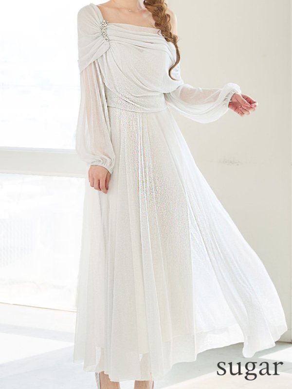 ホワイト　モデル：ゆめ　身長：160cm　着用サイズ：Sサイズ