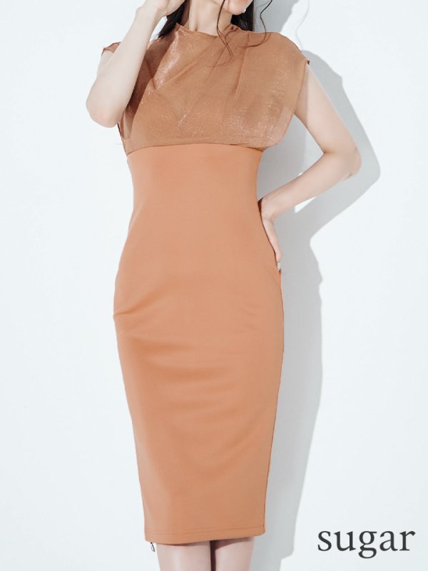 画像19: XSサイズあり【Veautt/ヴュート】【OF05】バストアップタック/ シースルー/ ワンカラー/ ひざ丈/ タイト/ ミディアムドレス/ ミニドレス/ キャバドレス (19)