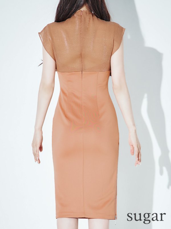 画像20: XSサイズあり【Veautt/ヴュート】【OF05】バストアップタック/ シースルー/ ワンカラー/ ひざ丈/ タイト/ ミディアムドレス/ ミニドレス/ キャバドレス (20)