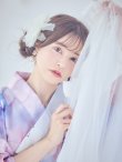 画像6: パステル水彩フラワーアンニュイ浴衣【浴衣３点セット 浴衣/帯/下駄】OBI-siwa-200-kj-13-OW / HIMO-906-yn-PEARL / HEKO-800-sb-5-W / GETA-01-kj-3-IV/ [YMT] (6)