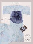 画像24: 【予約 / 5月中旬発送予定】水彩百合ナチュラルブルー浴衣 OBI-g-500-kj-9-NV / HIMO-900-yn-4-GYxGY / HEKO-800-sb-8-DusBL / YA-1074-kn-BL / GETA-01-kj-2-BL / [y/YMT] (24)