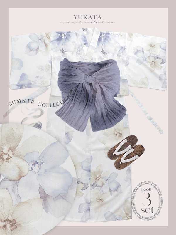 画像27: 【即日発送】セパレートタイプ シャーベットフラワー牡丹浴衣【浴衣4点セット 浴衣/帯/下駄】[YMT] (27)