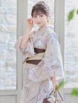 画像10: 【即日発送】ベージュ地×水仙の花浴衣 【浴衣３点セット 浴衣/帯/下駄】[YMT] (10)