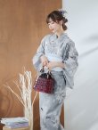 画像15: 【即日発送】グレー水墨風ダリア浴衣【浴衣３点セット 浴衣/帯/下駄】OBI-siwa-200-kj-6-W / HIMO-900-yn-4-GYxGY / HEKO-800-sb-5-WH / YA-72-kn-Y / YA-74-kn-LGY / GETA-01-kj-3-IV / [YMT] (15)