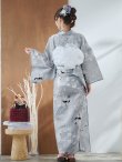 画像19: 【即日発送】グレー水墨風ダリア浴衣【浴衣３点セット 浴衣/帯/下駄】OBI-siwa-200-kj-6-W / HIMO-900-yn-4-GYxGY / HEKO-800-sb-5-WH / YA-72-kn-Y / YA-74-kn-LGY / GETA-01-kj-3-IV / [YMT] (19)