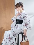 画像10: 【即日発送】ニュアンスモノトーンフラワー浴衣 OBI-siwa-200-kj-1-B / HIMO-900-yn-4-GYxGY / HEKO-800-sb-5-WH / YA-73-kn-GY / GETA-01-kj-3-IV/ [YMT] (10)