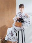 画像8: 【即日発送】ニュアンスモノトーンフラワー浴衣 OBI-siwa-200-kj-1-B / HIMO-900-yn-4-GYxGY / HEKO-800-sb-5-WH / YA-73-kn-GY / GETA-01-kj-3-IV/ [YMT] (8)