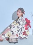 画像10: 【即日発送】レトロモダンフラワー浴衣【浴衣３点セット 浴衣/帯/下駄】[YMT] (10)