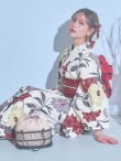 画像9: 【即日発送】レトロモダンフラワー浴衣【浴衣３点セット 浴衣/帯/下駄】[YMT] (9)
