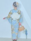 画像15: 【即日発送】ライトブルー×キバナフジ浴衣 OBI-siwa-200-kj-13-OW / HIMO-902-kj-2-MUS / HEKO-800-sb-5-WH / YA-577-kj-W / YA-1081-kj-IV / GETA-01-kj-3-IV / [YMT] (15)