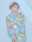画像3: 【即日発送】ライトブルー×キバナフジ浴衣 OBI-siwa-200-kj-13-OW / HIMO-902-kj-2-MUS / HEKO-800-sb-5-WH / YA-577-kj-W / YA-1081-kj-IV / GETA-01-kj-3-IV / [YMT] (3)