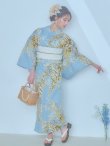 画像4: 【即日発送】ライトブルー×キバナフジ浴衣 OBI-siwa-200-kj-13-OW / HIMO-902-kj-2-MUS / HEKO-800-sb-5-WH / YA-577-kj-W / YA-1081-kj-IV / GETA-01-kj-3-IV / [YMT] (4)