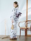 画像14: 【即日発送】朝顔×くすみパープル浴衣 OBI-hira-100-ok-8-PLxLPL / HIMO-902-kj-4-PL / HEKO-800-sb-5-WH / YA-1029-wk-MVPL / GETA-02-ok-6-PL/ [YMT] (14)