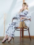 画像2: 【即日発送】朝顔×くすみパープル浴衣 OBI-hira-100-ok-8-PLxLPL / HIMO-902-kj-4-PL / HEKO-800-sb-5-WH / YA-1029-wk-MVPL / GETA-02-ok-6-PL/ [YMT] (2)
