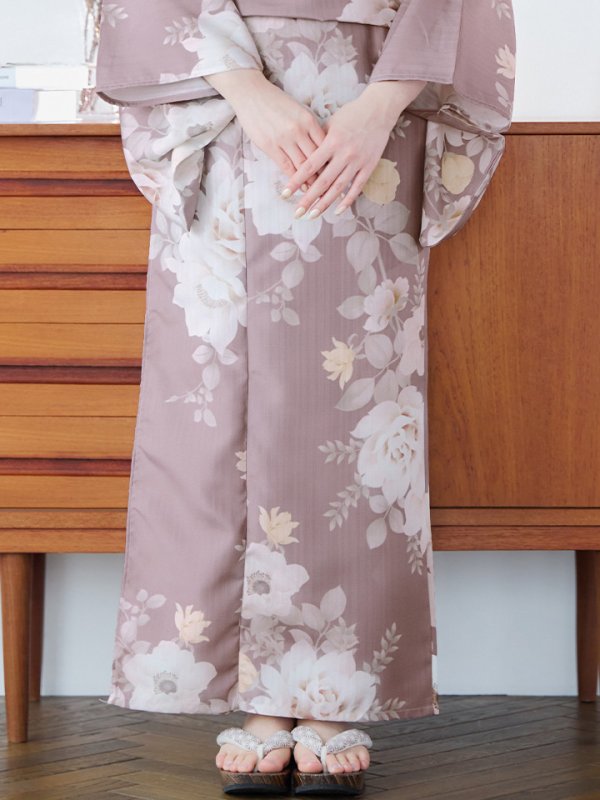 画像18: 【即日発送】ピンクベージュフラワー浴衣【浴衣３点セット 浴衣/帯/下駄】[YMT] (18)
