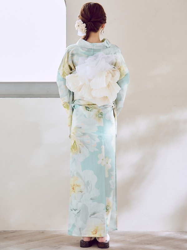 画像19: ニュアンス牡丹ペールトーン浴衣【浴衣３点セット 浴衣/帯/下駄】[YMT] (19)