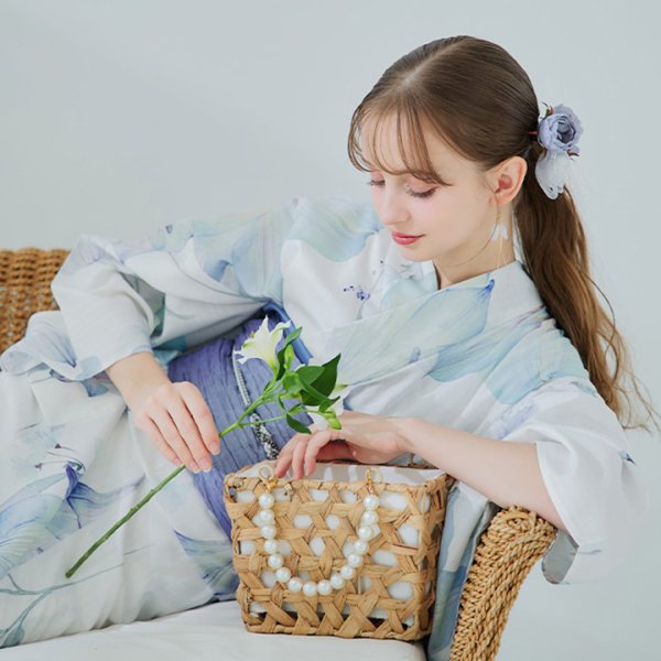 画像5: 【即日発送】【浴衣小物】フラワーチュールリボンパールコサージュ【1カラー】[YMT] (5)