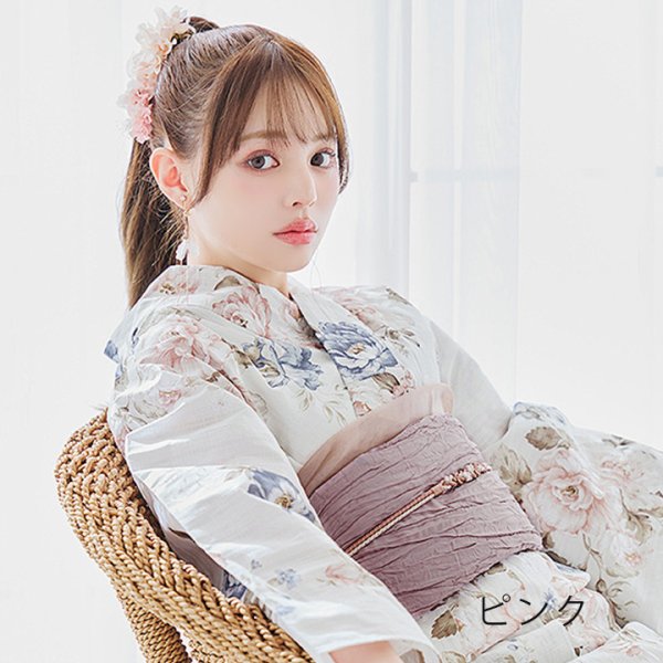 画像5: 【即日発送】【浴衣小物】オーガンジーリボン付きフラワーコサージュ3点セット【2カラー】[YMT] (5)